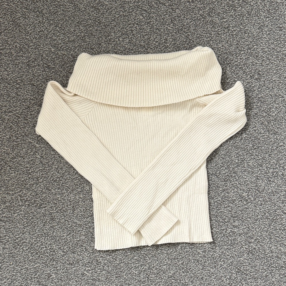 H&M Cream Off-Shoulder Sweater